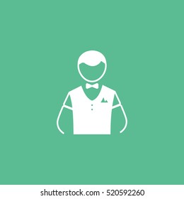 Bartender Flat Icon On Green Background