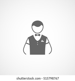 Bartender Flat Icon On White Background