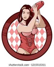 bartender girl design