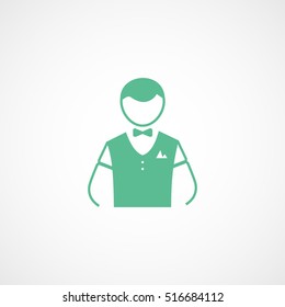 Bartender Green Flat Icon On White Background