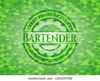 Bartender green mosaic emblem