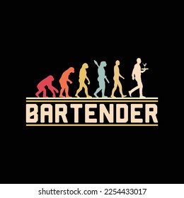 Bartender Human Evolution Funny Retro