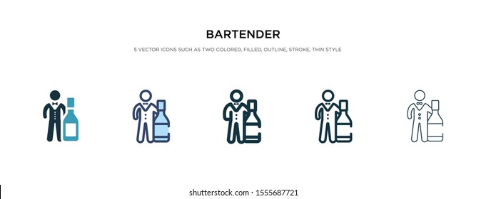 bartender icon in different style vector illustration. two colored and black bartender vector icons designed in filled, outline, line and stroke style can be used for web, mobile, ui