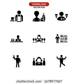 bartender icon or logo isolated sign symbol vector illustration - Collection of high quality black style vector icons
