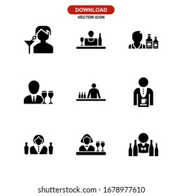 bartender icon or logo isolated sign symbol vector illustration - Collection of high quality black style vector icons
