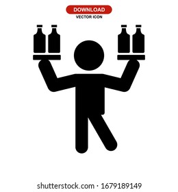 bartender icon or logo isolated sign symbol vector illustration - high quality black style vector icons
