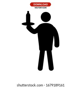 bartender icon or logo isolated sign symbol vector illustration - high quality black style vector icons

