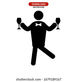 bartender icon or logo isolated sign symbol vector illustration - high quality black style vector icons
