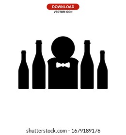 bartender icon or logo isolated sign symbol vector illustration - high quality black style vector icons
