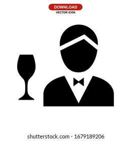 bartender icon or logo isolated sign symbol vector illustration - high quality black style vector icons
