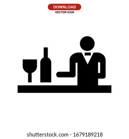 bartender icon or logo isolated sign symbol vector illustration - high quality black style vector icons
