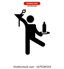 bartender icon or logo isolated sign symbol vector illustration - high quality black style vector icons
