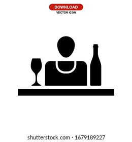 bartender icon or logo isolated sign symbol vector illustration - high quality black style vector icons
