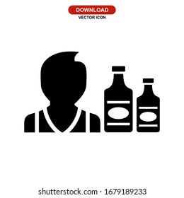 bartender icon or logo isolated sign symbol vector illustration - high quality black style vector icons

