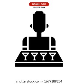 bartender icon or logo isolated sign symbol vector illustration - high quality black style vector icons

