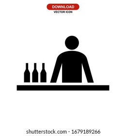bartender icon or logo isolated sign symbol vector illustration - high quality black style vector icons
