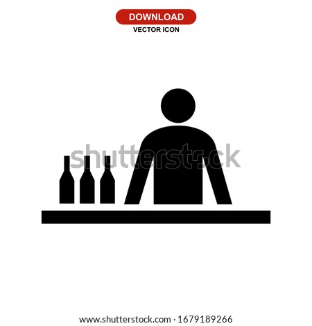 bartender icon or logo isolated sign symbol vector illustration - high quality black style vector icons
