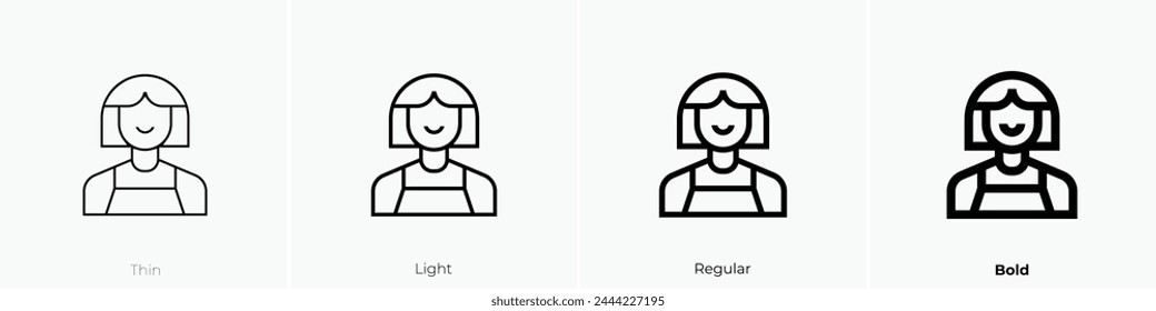 bartender icon. Thin, Light Regular And Bold style design isolated on white background