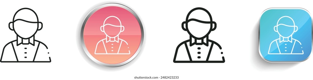 bartender icon. Thin Linear, Regular and Button Style Design Isolated On White Background