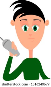 Bartender, illustration, vector on white background.