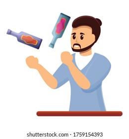 Bartender juggler icon. Cartoon of bartender juggler vector icon for web design isolated on white background