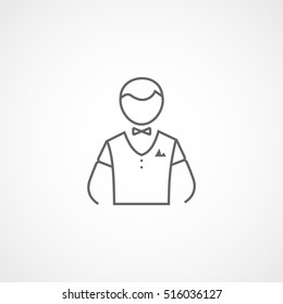 Bartender Line Icon On White Background