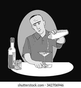 bartender pouring drink