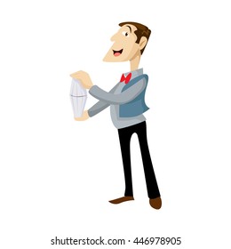 Bartender prepares cocktails vector stock illustration