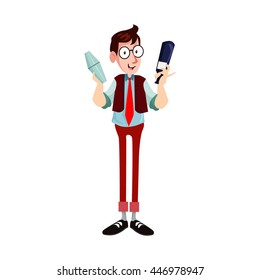 Bartender prepares cocktails vector stock illustration