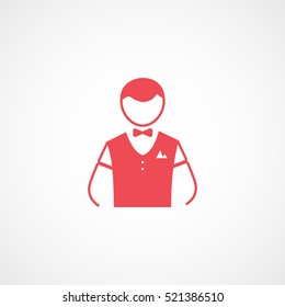Bartender Red Flat Icon On White Background