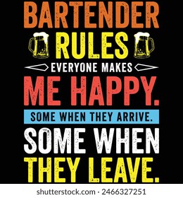 Bartender Rules - Funny Bartending Gift T-Shirt