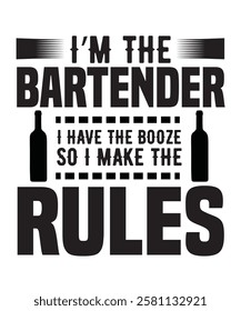 bartender slogan vector design graphic