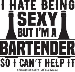 bartender slogan vector design graphic