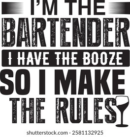 bartender slogan vector design graphic