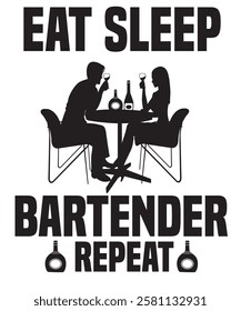 bartender slogan vector design graphic