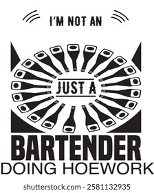 bartender slogan vector design graphic