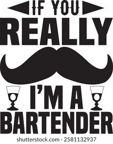 bartender slogan vector design graphic