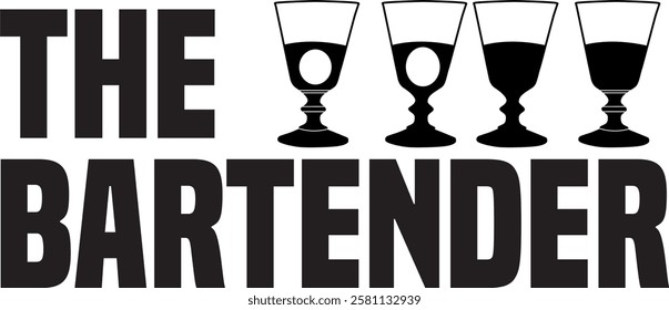 bartender slogan vector design graphic