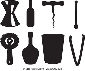 Bartender Tools Silhouette Vector Graphic Pack