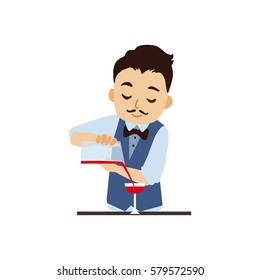 Bartender vector characters isolated on white background