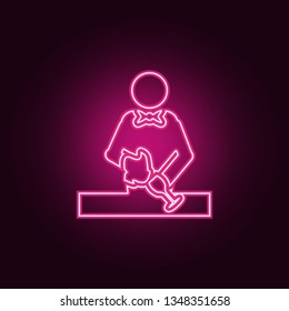 bartender washes glass icon. Elements of Bar in neon style icons. Simple icon for websites, web design, mobile app, info graphics