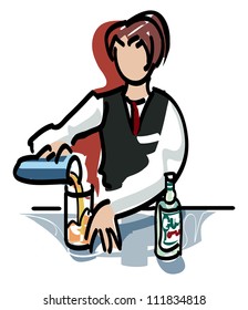 Bartender of the woman
