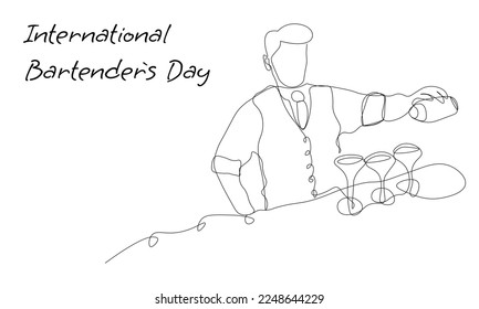 Bartenders Day simple. Vector illustration