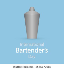 Bartenders International Day Shaker, vector art illustration.