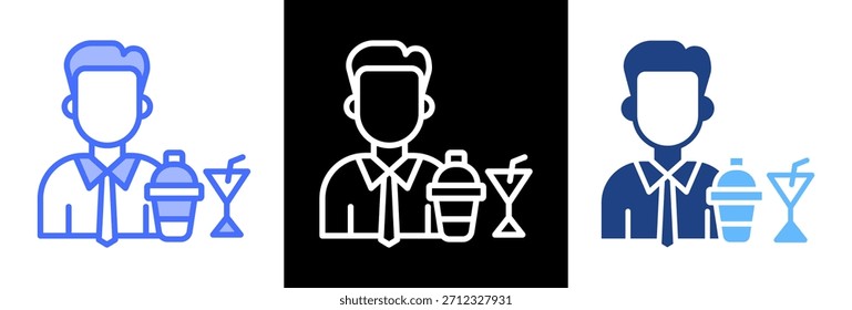 Bartending Icon triplestyle Vector Illustration