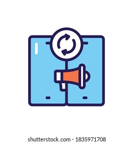 Barter advertising line black icon. SMM promotion. 