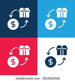 Barter blue and red four color minimal icon set