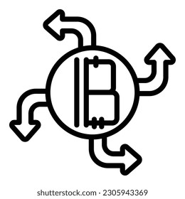 Barter change icon outline vector. Payment bitcoin. Card cash