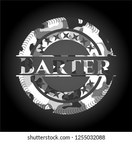 Barter on grey camouflaged pattern