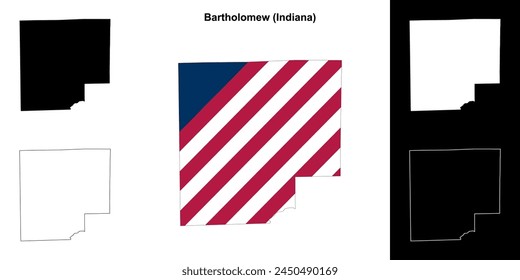 Bartholomew County (Indiana) Outline-Kartenset